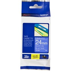 Brother TZE-555 P-Touch Tape 24mmx8m White on Blue  