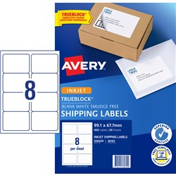 Avery Quick Peel Address Laser Inkjet Labels White J8165 99.1x67.7mm 4UP 400 Labels