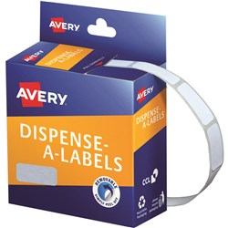 Avery Removable Dispenser Labels 10x24mm Rectangle White Pack Of 1200