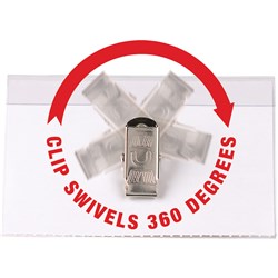 Rexel Convention Card Holder Swivel Clip Box Of 50