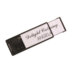 Rexel Bubble Badge Holder Staff Name Badge Clear & Black 72x26mm with Pin Pack Of 5