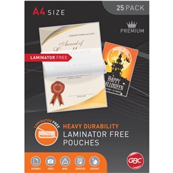 GBC Laminator-Free Pouches A4 150 Micron Pack of 25