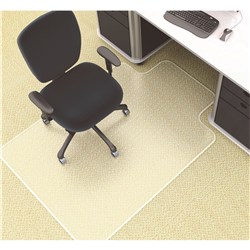 Marbig Deluxe Chair Mat  Notched Based For Medium Pile Carpet 90 x 120cm Clear