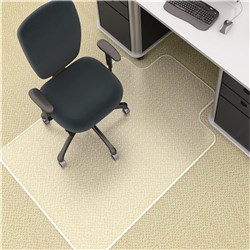 Marbig Deluxe Chair Mat  Notched Based For Medium Pile Carpet 114 x 134cm Clear