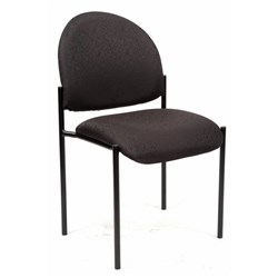 Neutron Visitor Chair Black 4 Leg Frame No Arms Black Fabric