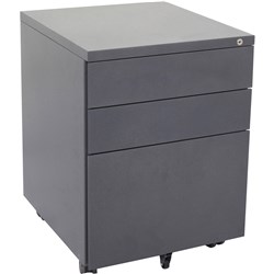 Rapidline Go Steel Mobile Pedestal 2 Drawer 1 File 460W  x472Dx610mmH Graphite Ripple