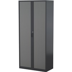 Steelco Tambour Door Cupboard 2000Hx900Wx463mmD 5 Shelf Graphite Ripple