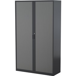 Steelco Tambour Door Cupboard 2000Hx1200Wx463mmD 5 Shelf Graphite Ripple