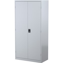 Steelco Steel Stationery Cupboard 3 Shelves 914W x 463D x 1830mmH Silver Grey