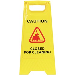 Cleanlink A-Frame Safety Sign Closed For Cleaning 320W x 310D x 650mmH Yellow