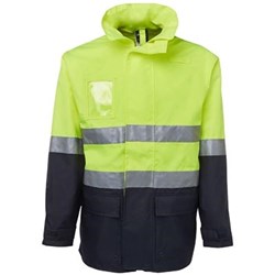 Zions Hi-Vis Day Night Long Line Jacket Yellow & Navy 