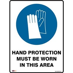 Zions Mandatory Sign Hand Protection 450x600mm Polypropylene