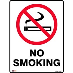 Zions Prohibition Sign No Smoking 450x600mm Metal 