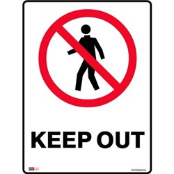 Zions Prohibition Sign Keep Out 450x600mm Polypropylene 