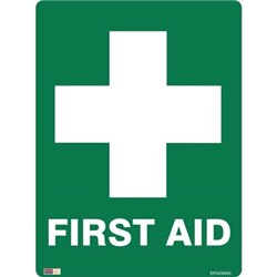 Zions Emergency Sign First Aid 450mmx600mm Polypropylene 