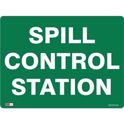 Zions Emergency Sign Spill Control Station 450x600mm Metal