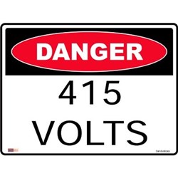 Zions Danger Sign 415 Volts 450mmx600mm Polypropylene 