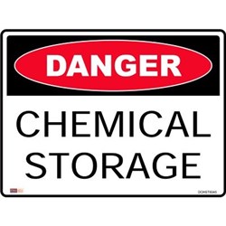 Zions Danger Sign Chemical Storage 450mmx600mm Polypropylene