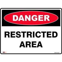 Zions Danger Sign Restricted Area 450mmx600mm Polypropylene