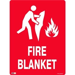 Zions Fire Sign Fire Blanket 450x600mm Polypropylene 