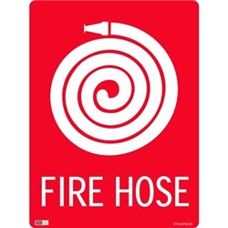 Zions Fire Sign Fire Hose 450x600mm Metal 