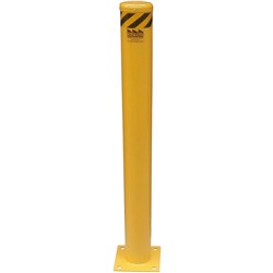 FROMM Permanent Round Bollard With Base Plate Yellow 140mm Diameter 1066mm High