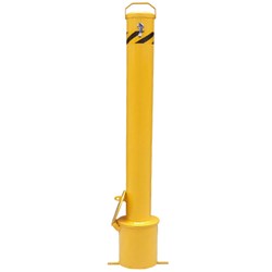 FROMM Permanent Round Bollard Removable & Lockable Yellow 90mm Diameter 950mm High