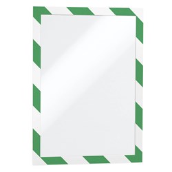 Durable Duraframe Security Self Adhesive Info Frame A4 Green/White Pack Of 2