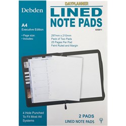 Debden Dayplanner Refill Note Pads (2 Pack) A4 Edition