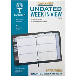 Debden Dayplanner Refill Undated Week To View A4 Edition