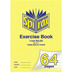 Spirax Exercise Book A4 64 Page 11mm Ruled 