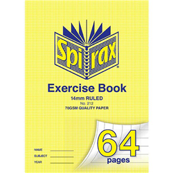 Spirax Exercise Book A4 64 Page 14mm Ruled 