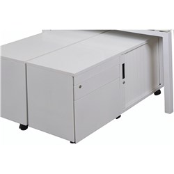 Go Steel Mobile Caddy With Right Hand Tambour Door White Satin