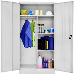 Rapidline Go Wardrobe 910W x 450D x 1830mmH Silver Grey