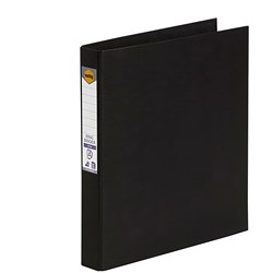 Marbig Linen PE Ring Binder A4 2D Ring 25mm Black