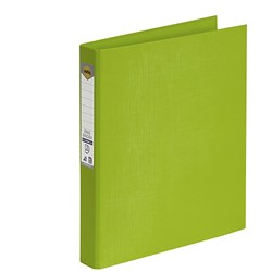 Marbig Linen PE Ring Binder A4 2D Ring 25mm Lime