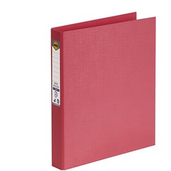 Marbig Linen PE Ring Binder A4 2D Ring 25mm Coral