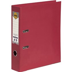 Marbig Linen PE Lever Arch Binder A4 75mm Deep Red 