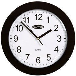 Carven Wall Clock 25cm Diameter Black Frame