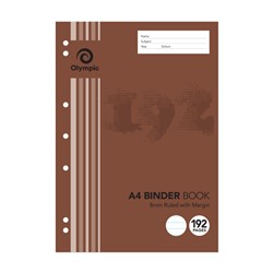 Olympic Binder Book B819 A4 7 Hole 8mm Ruled 55gsm  192 Page 