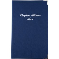 Cumberland Address Book 203x127mm A-Z Tabs 128 Page PU Casebound Navy Blue