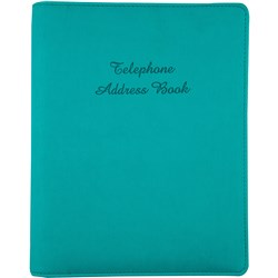 Cumberland Address Binder A5 6 Ring A-Z Tabs PU Cover Teal  