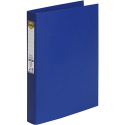 Marbig Linen PE Ring Binder A4 3D Ring 25mm Blue