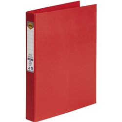 Marbig Linen PE Ring Binder A4 3D Ring 25mm Red