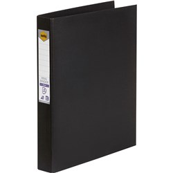 Marbig Linen PE Ring Binder A4 4D Ring 25mm Black