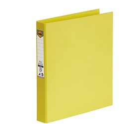 Marbig Linen PE Ring Binder A4 2D Ring 25mm Yellow