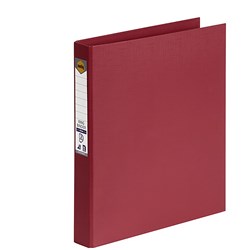 Marbig Linen PE Ring Binder A4 2D Ring 25mm Deep Red