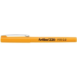 Artline 220 Fineliner Pen 0.2mm Yellow Pack Of 12