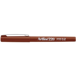 Artline 220 Fineliner Pen 0.2mm Brown Pack Of 12