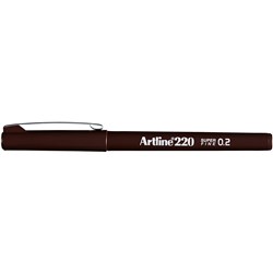 Artline 220 Fineliner Pen 0.2mm Dark Brown Pack Of 12